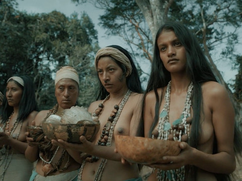 An Indian chief gives slave women as a gift to whites