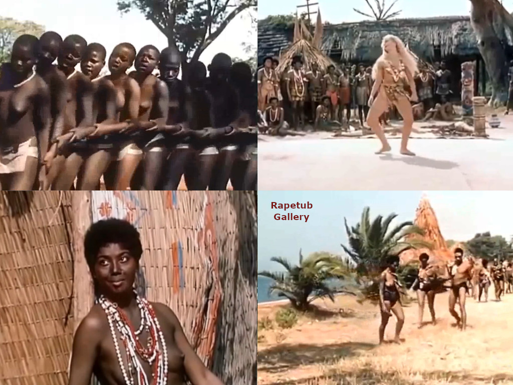 White lady gets naked with african natives